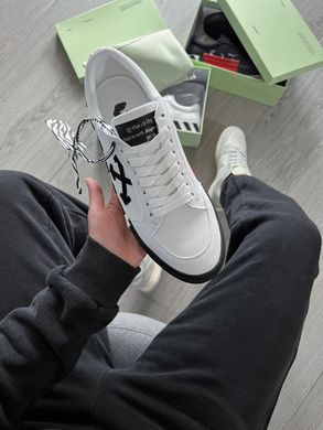 Кроссовки OFF-WHITE Vulcanized Low Canvas White Black