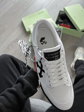 Кросівки OFF-WHITE Vulcanized Low Canvas White Black, 38