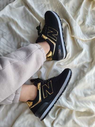 Кроссовки New Balance 574 Black Gold Купить (Доставка 1-3 Дня)