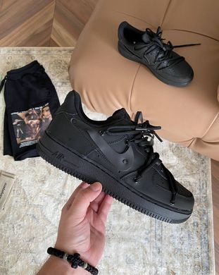 Кроссовки NK Air Force Low Black Off shoelaces Custom, 36